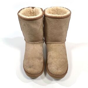UGG Classic Short Women's Leather Sheepskin Boots Size 8 Brown